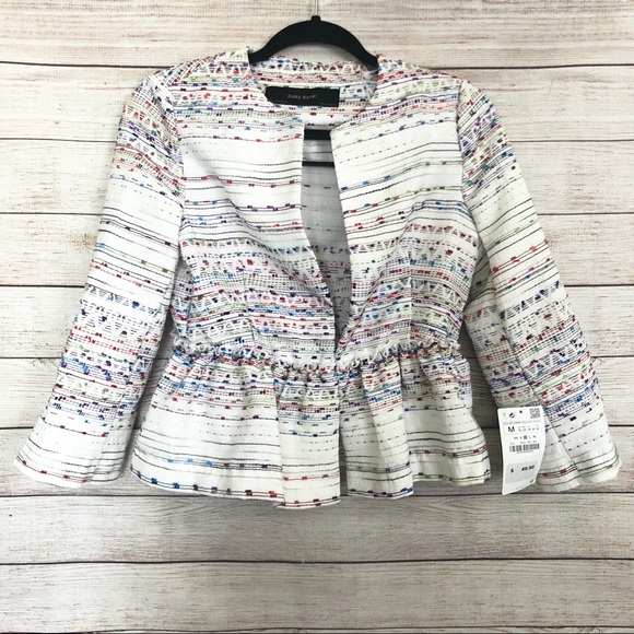 Zara Peplum Metallic Blazer Size Medium - Picture 1 of 7